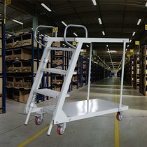 Factory direct sales supermarket movable folding aerial vehicle warehouse pickup elevator double-layer aerial platform cargo stacker