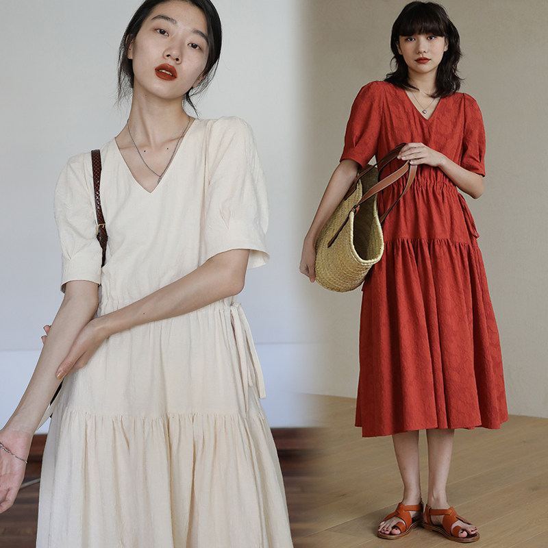 Pregnant women summer season new Korean version top trendy retro large size loose doll shirt long version A-line dress