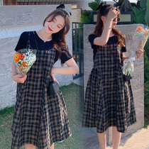 Pregnant women dress summer season large Han plate two pack belt hanger belt hanger hang long loose coat dress