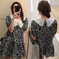 Pregnant women summer hollowed doll Link Han Edition loose and long spicy mom coat snow spinning dress