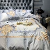 Bộ đồ bốn mảnh vải cotton satin sang trọng dài thập niên 60 sang trọng, giường thêu hoa phong cách châu Âu cổ điển và thanh lịch - Bộ đồ giường bốn mảnh