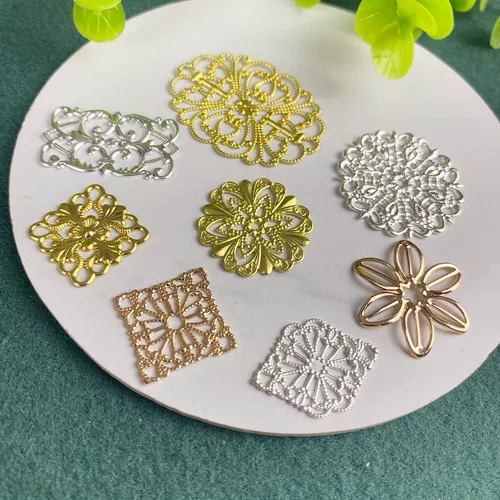 C18 Медный квадратный лист дно цветочный кусок павлин пертец тип цветочный тип маленький цветочный кусок овальный цветок