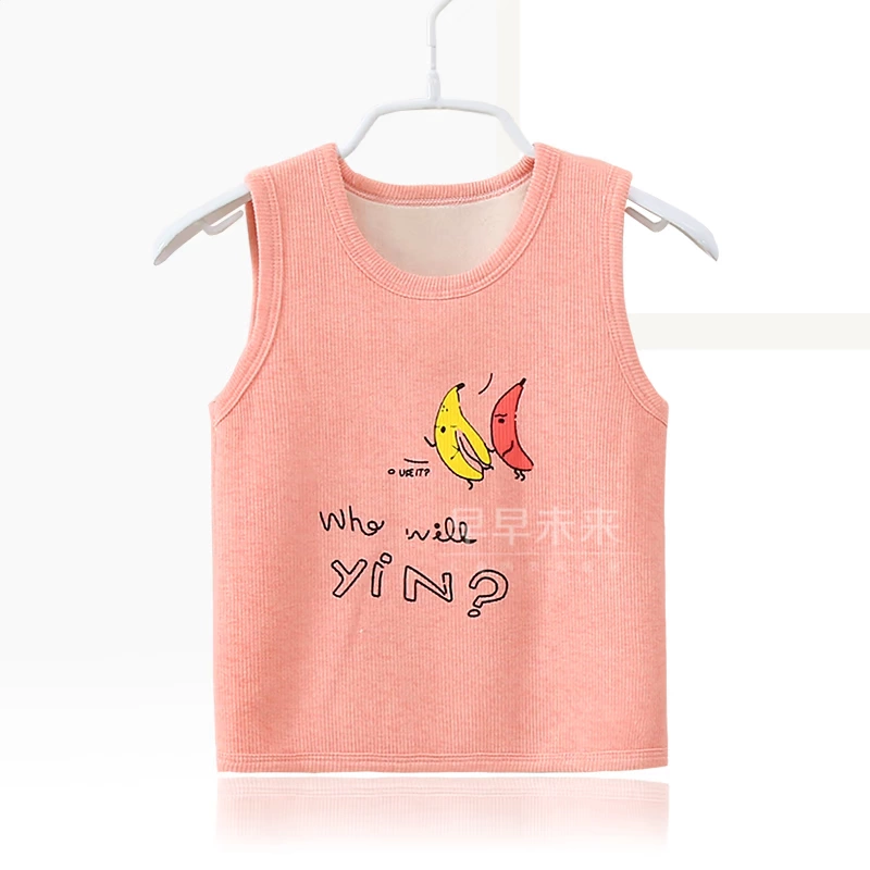 Baby plus nhung vest ấm áp vest bé trai quần áo trẻ em mùa thu và mùa đông vest đơn vai ra ngoài vest vest