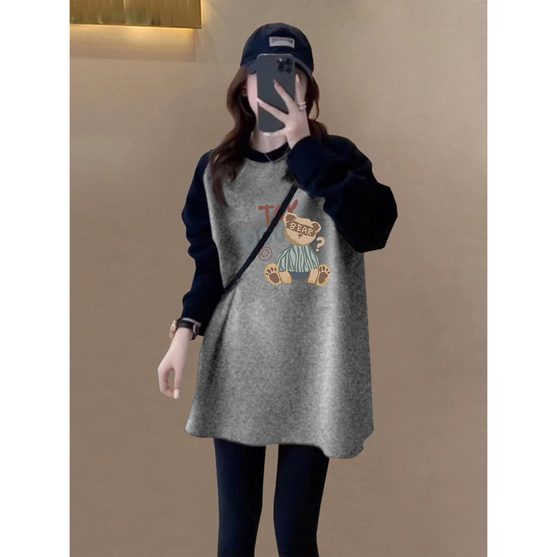 Maternity Wear Spring and Autumn Base Shirt Loose 2026 New Stylish Slimming Butt-Covering Mid-Length Long-Sleeve T-Shirt Top
