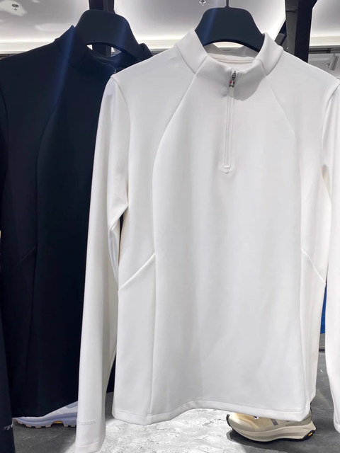 Anta Knitted Long Sleeve Champion All-Weather Women's Winter Fleece-Lined Warm Stand Collar Half-Zip Top 162540401