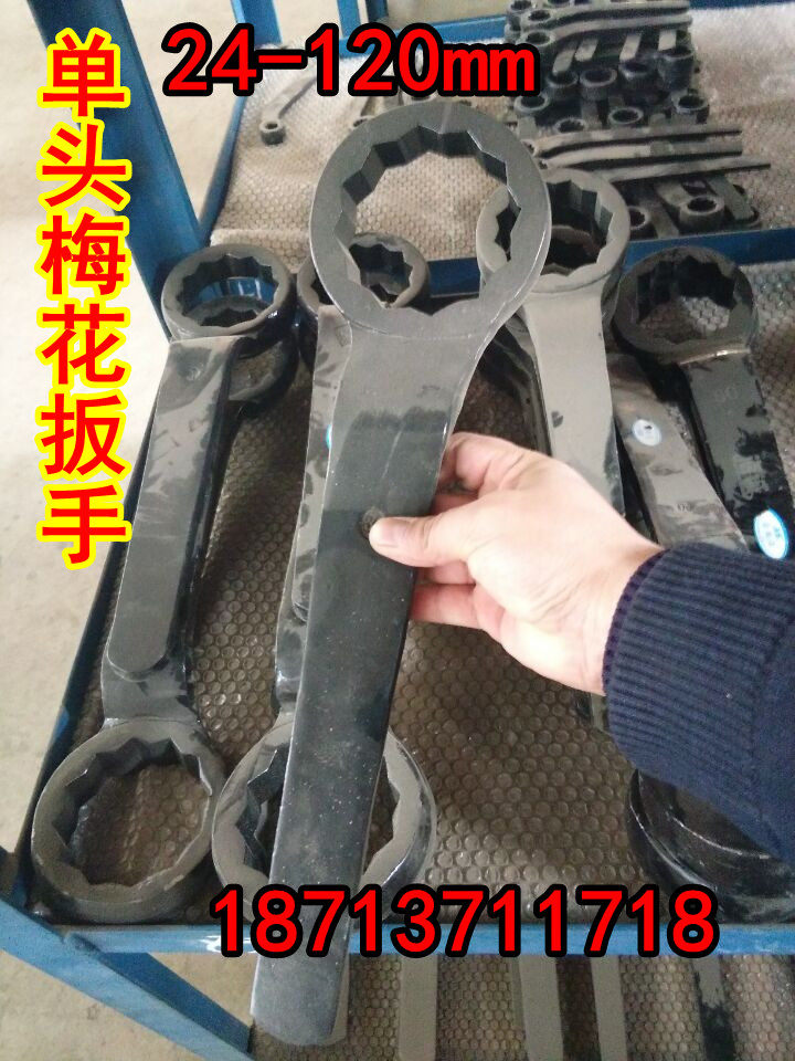 Heavy forged single head straight shank plum wrench 34 36 38 38 46 41 50 50 55-120mm specs complete