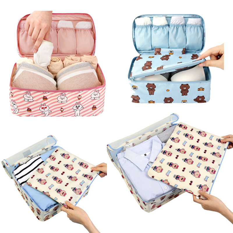 Korea LINE FRIENDS Brown bear clothing containing clothing socks underwear finishing bag anti-fouling and waterproof