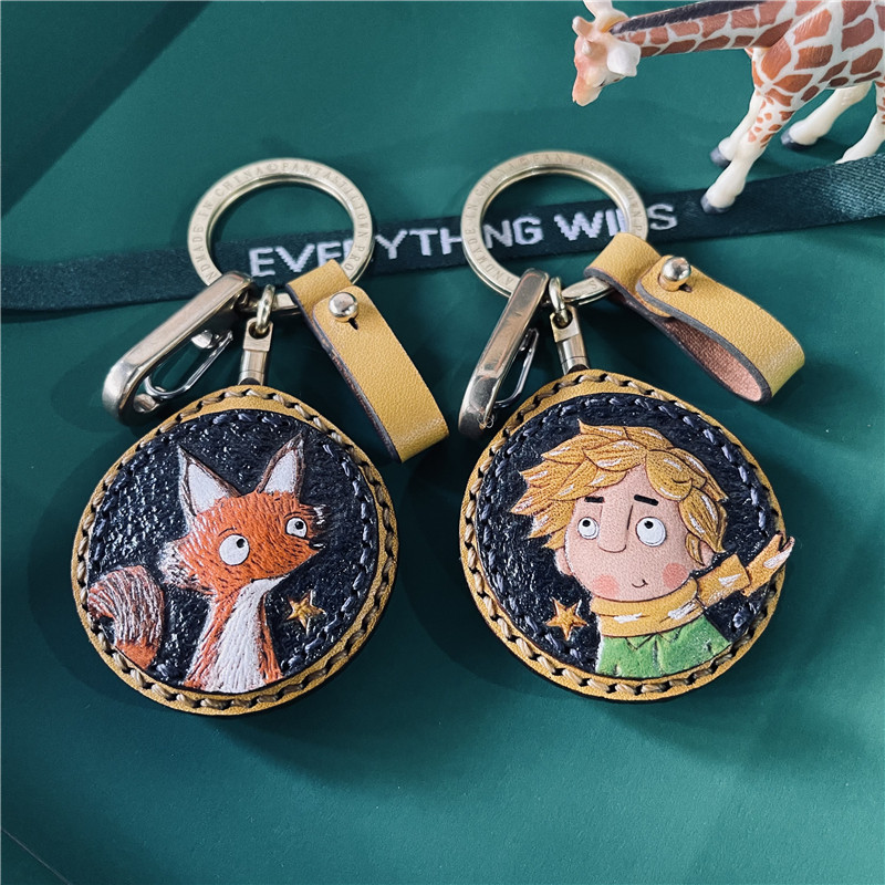 HULLY -- original little prince and fox couple's car keys to buckle birthday gifts to men and women