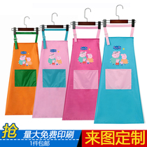 Han version Childrens apron Dress Drawing Clothes Kindergarten Drawing Toddler Childrens Fine Art Painting Hood Clothes Custom Imlogo
