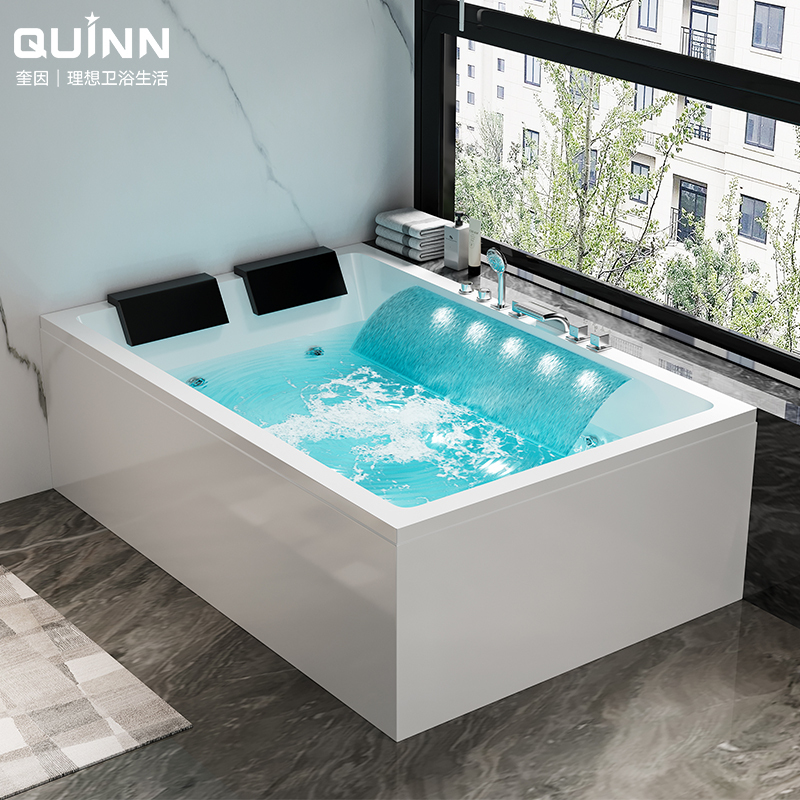 Quin Couple Double Water Curtain Large Waterfall Constant Temperature Heating Massage Bathtub Home Independent Double Skirt Bathtub