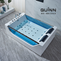 Quinn double luxury bathtub couples one-piece acrylic sea view glass massage bathtub constant temperature heating 1 8 meters