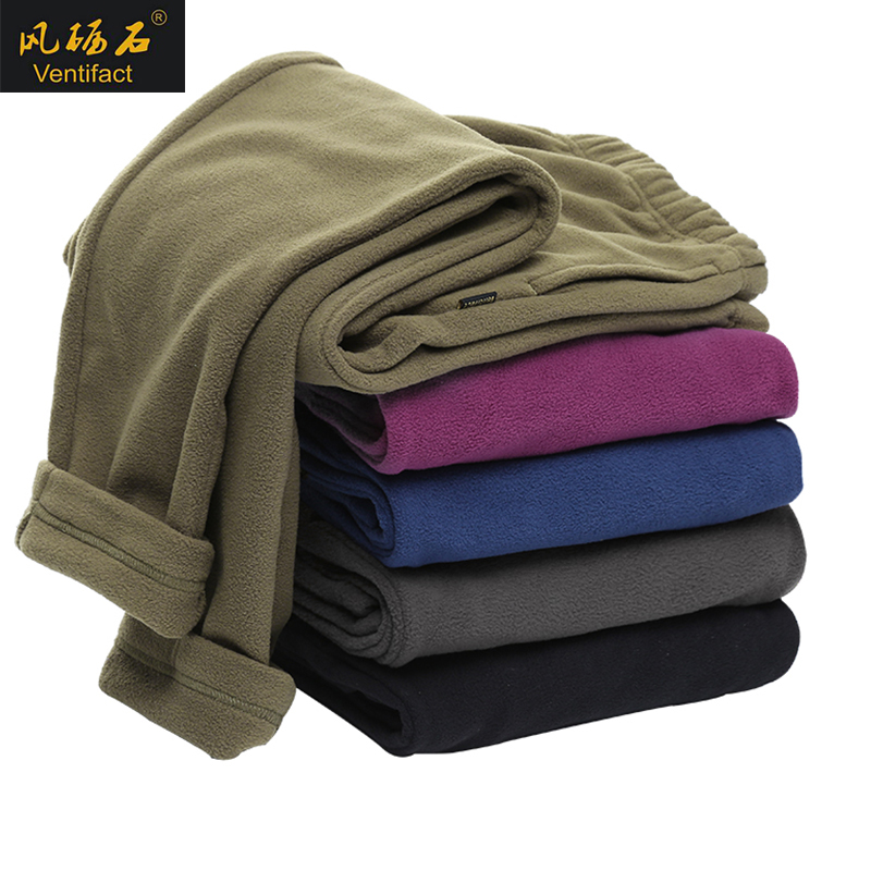 Warm fleece pants men thick fleece pants large size inner tank winter sweat pants long pants outdoor fleece pants women