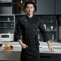 Комфортный черный лонгслив, фартук