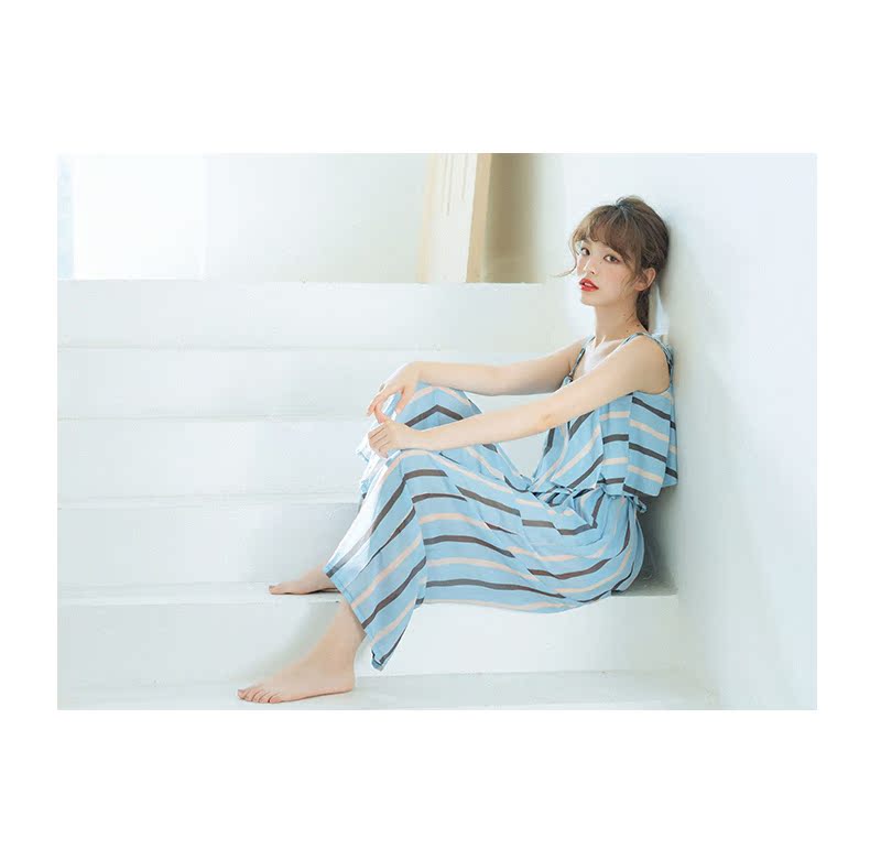 Áo tắm nữ đào nhỏ chia ba mảnh Hàn Quốc gợi cảm mỏng ngực nhỏ tụ tập quần sọc áo tắm - Bộ đồ bơi hai mảnh 	đồ bơi 2 mảnh quần