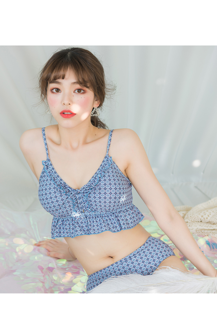 Xiaotao đồ bơi nữ ba mảnh bảo thủ kích thước mỏng thời trang ngực Hàn Quốc kỳ nghỉ váy bơi chia áo tắm - Bộ đồ bơi hai mảnh đồ bơi 2 mảnh kín đáo