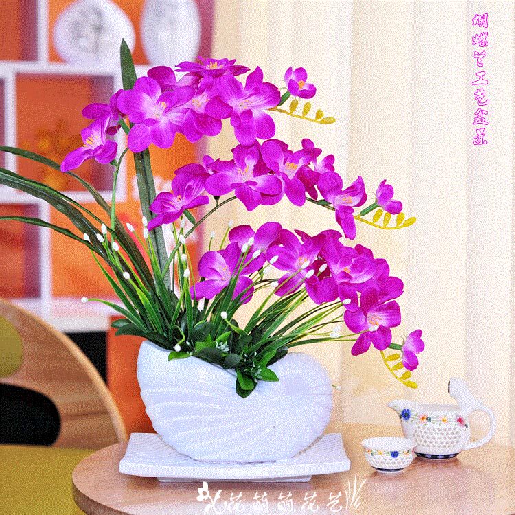 Butterfly Lanflower Flower Art Potted Flowers Suit Fake flower Flowers Living Room Table Pendulum to put floral bonsai