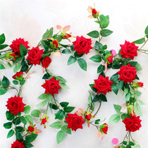 High-end Emulation Rose Flowers Fujita Garden Style Wedding Celebration Home Decoration Fake Floral Silk Flower Wall-mounted Vines Floral Art