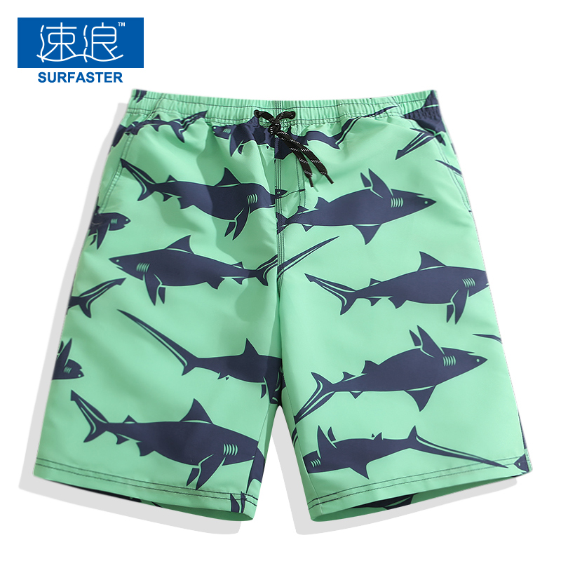 Speed wave fitness competition Beach pants men's five-point flat angle quick-drying large size loose couple swimming trunks seaside swimming trunks shorts