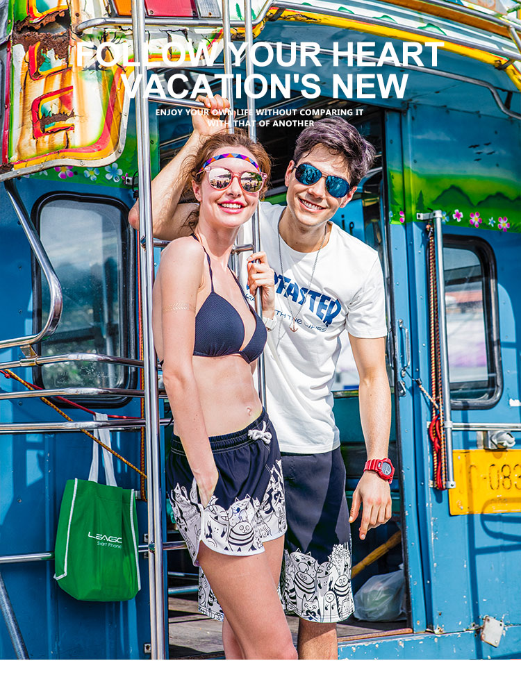 Tốc độ Sóng Couple Summer Loose Bãi Biển Quần Phụ Nữ Nhanh Khô Bên Bờ Biển Kỳ Nghỉ Boxer Lướt Sóng Đồ Bơi Phim Hoạt Hình In Quần Short 	quần gió đi biển