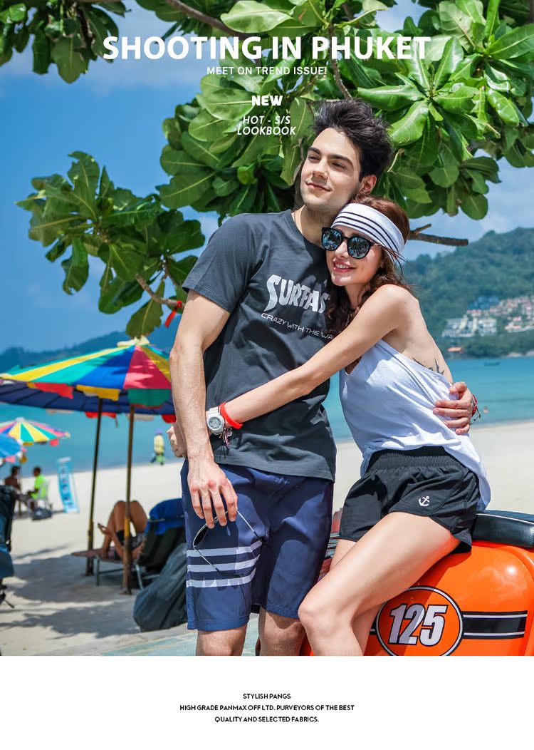 Speed ​​Wave Beach Quần nam Làm khô nhanh Bên bờ biển Holiday Boxer Đồ bơi Quần Spa Spa Sọc Quần short năm điểm Quần lớn quần đi biển sắc màu