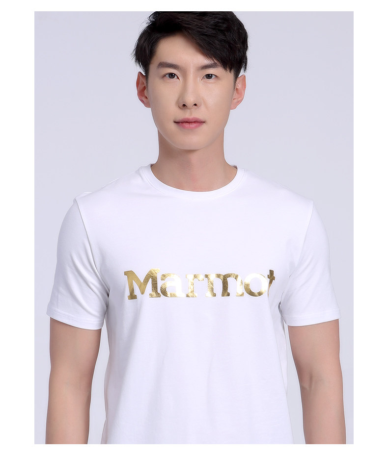 顶级户外 土拨鼠 Marmot 20夏季新款 棉氨针织面料 男休闲T恤 胸口烫金Logo 图7