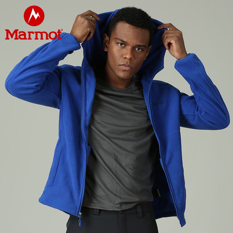 Marmot Spring and Autumn New Outdoor Sports Casual Stretch Soft Warm Men's Cardigan Fleece Jacket