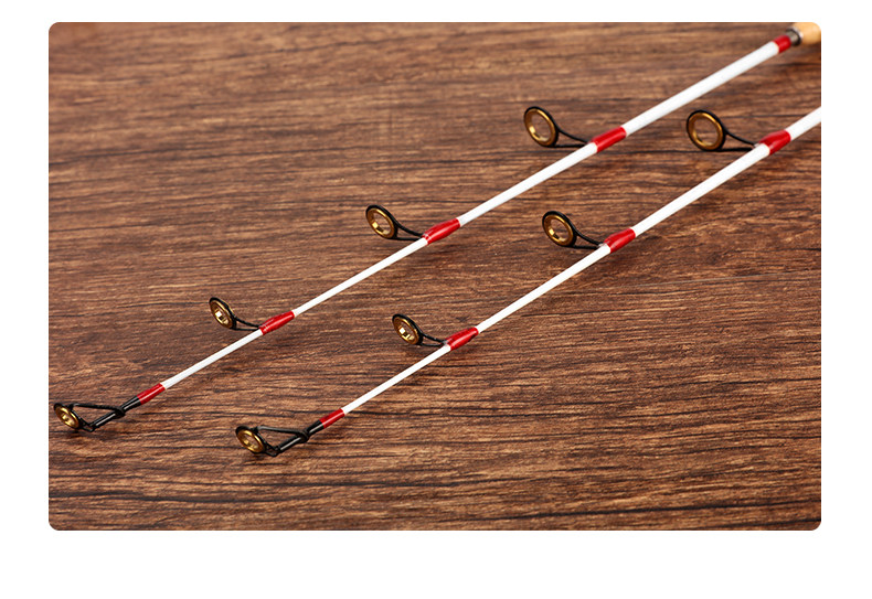 Ice удочкой 叮当鱼罗汉竹冰钓竿实心杆稍大导环60cm插节罗汉竹冰钓竿筏钓竿