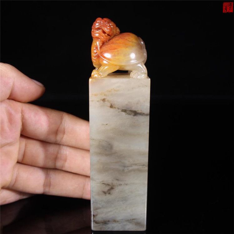 Shoushan Stone Seal Return Old Objects Crystalline Leisure Chapter Five Colorful Dexterous Sculpture Agate Permafrost Seal Engraving Seal Dragon Turtle Character Painting Chapter