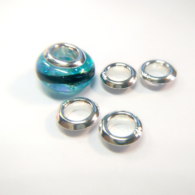 925 Pure Silver Patches Macroporous Fetal Hair Beads Silver Beads Silver Ring Chicken Eye Buckle Accessories 4 5mm Inner Hole Diameter 