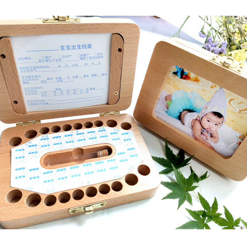 CHILDREN'S MILK TOOTH REMEMBRANCE BOX GIRL'S MILK TOOTH BOX BOY TOOTH COLLECTION BOX WOODEN BABY DROP FOR TOOTH PRESERVATION BOX 