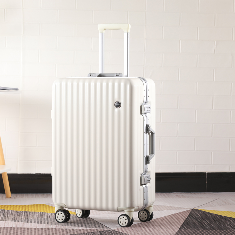 Aluminum frame suitcase female student trolley suitcase strong and durable password box male thickened large capacity leather box 24