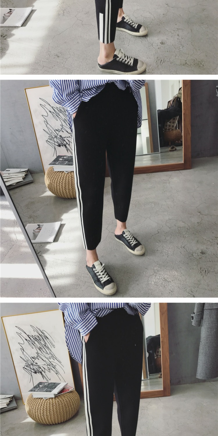Xuân 2019 mới chín điểm quần harem size lớn eo cao là quần thể thao mỏng nữ quần lửng ống rộng quần âu - Khởi động cắt mua quần áo