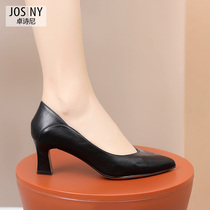Chosney Fall 2021 Single Shoe Point-toe Black Business Dress Work Shoes with Chopping Heels for Women