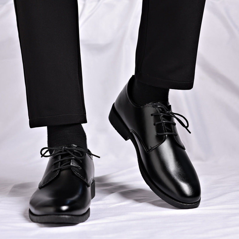 Leather Shoes for Men, Winter Business Formal Wear, British Style, Soft Sole, Casual Sports, Waterproof, Non-Slip, Groom's Wedding Suit Shoes