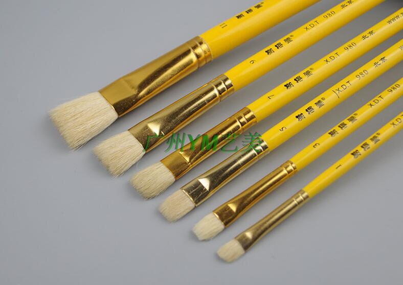 The Champs Elysees Goat Tail Watercolor Pen Goat Millise Powder Painting Pen 980 short bar wool watercolor pen oil paintbrush 6