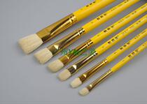 Xiedetang sheep tail gouache brush sheep hair gouache brush 980 short rod wool watercolor pen Oil painting pen 6