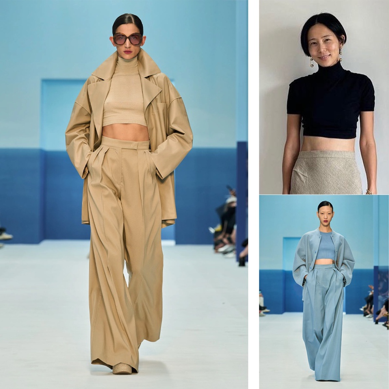 【Sale】Cettce Discounted In-Stock Maxmara Fashion Leather High-Neck Short-Sleeve Vest Wide-Leg Pants