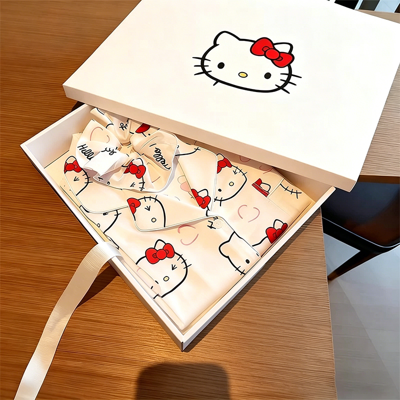 Repurchase Item】Hellokitty19 Silk Pajamas Gift Box Set, Self-Opening with a Sense of Ceremony, Light Luxury, Self-Indulgent Loungewear