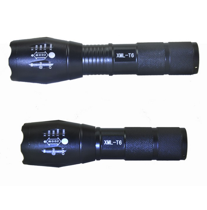 Import rechargeable T6 intense light flashlight Far shot 18650 battery telescopic focusing outdoor riding waterproof