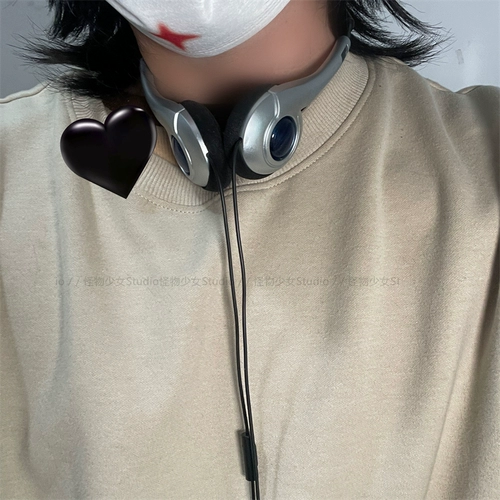 Панасоновая американская ретро -гарнитуру проводные наушники Yi Mengling, та же самая интернет -знаменитость горячая девушка музыка, женщина, висящая шея, украшение