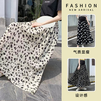 Maternity skirt spring and summer outer wear new fashionable floral skirt summer chiffon crotch-covering A-line long skirt