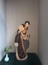 Creative ornaments boutique camphor wood root carving painting home decoration love harbor Crafts gift 112014