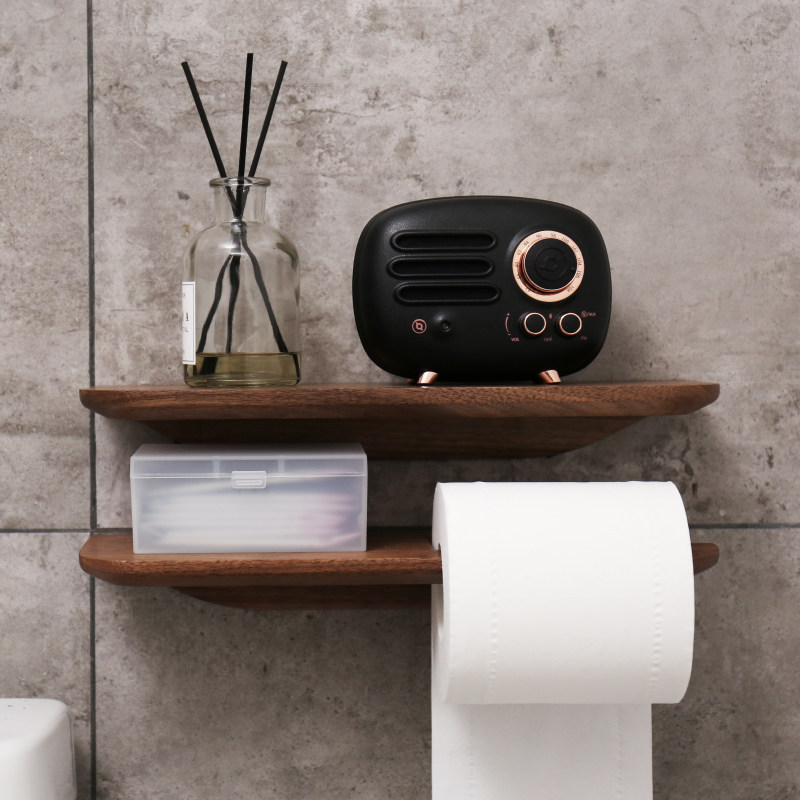 AUDO｜Otherwise ｜ Clapboard paper roll holder Wall-mounted paper towel rod Black walnut white ash solid wood