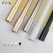 Light luxury Roman pole Curtain rod Aluminum alloy thickened single rod double rod top mounted bedroom bright track pole drilling simple