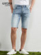 古鲨蓝色牛仔短裤男轻薄透气青年休闲百搭五分裤夏季新