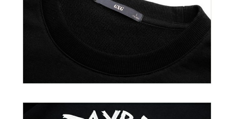 GXG áo len nam quần áo mùa thu nam tự canh thời trang khí chất thanh niên đen tròn cổ áo len áo len nam - Áo len ao hoodie