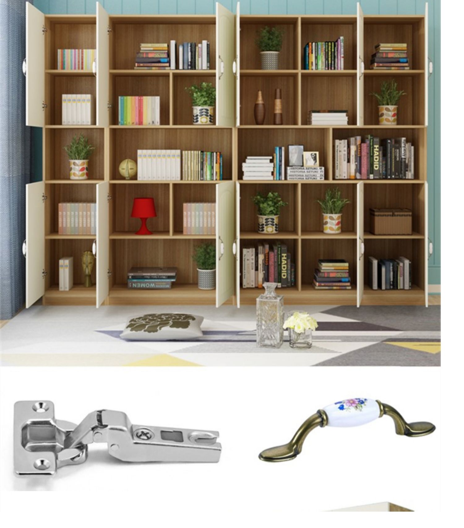 Giá sách đơn giản sàn đơn giản hiện đại lưới nhiều tầng kệ sách kinh tế kệ sách có cửa - Kệ kệ trưng bày giày dép