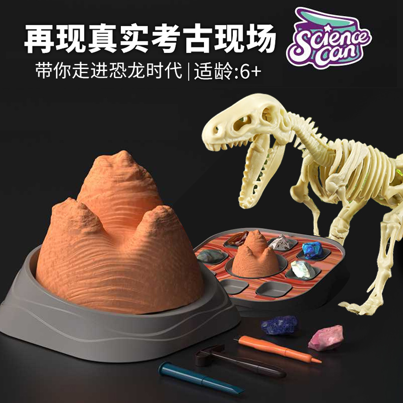 Scientific Cans Children Archaeological Dig Stones Excavation Suit Dinosaur Fossil Ore Treasure Hunting Blind Box Men Girl Toys