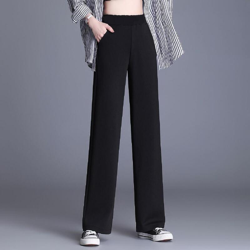 Petite Women's Straight-Leg Pants for Spring and Autumn 2026, New Casual High-Waisted Slimming Drapey Versatile Narrow Wide-Leg Pants