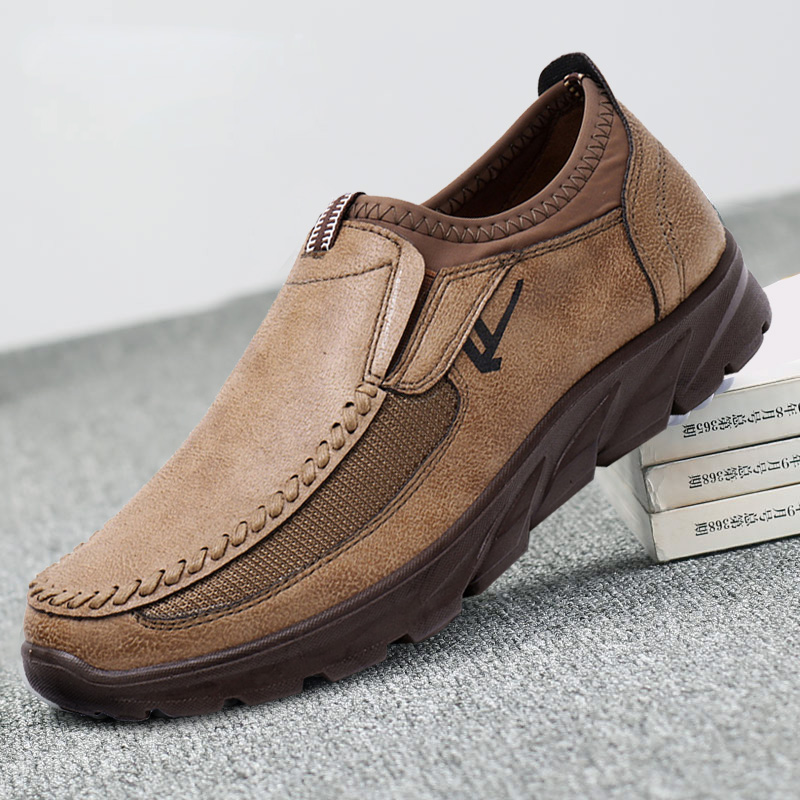 Old Beijing cloth shoes men's single shoes spring and autumn non-slip soft bottom middle-aged and elderly casual shoes breathable lightweight dad shoes